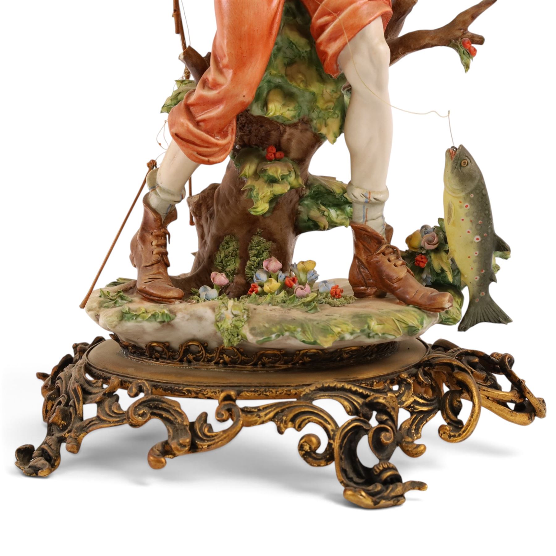 Three Capodimonte figures, comprising Fisherman, The Pirate, and The Boy 