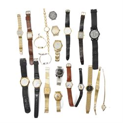 Three automatic wristwatches including Waltham, Lusina and Benrus, manual wind Geneve Skys...