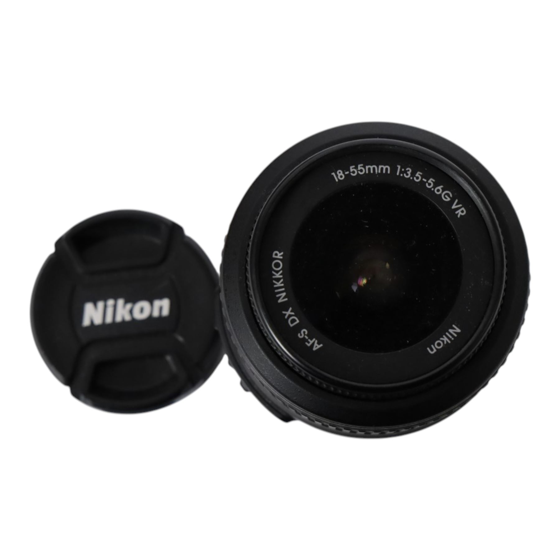 Five AF and AF-S lenses, comprising Nikon Nikkor AF-S 18-55mm 1:3.5-5.6G, Nikon Nikkor AF-S 55-200mm 1:4-5.6G ED, Nikon Nikkor 18-35mm 1:3.5-4.5G, Nikon Nikkor AF 50mm 1:1.8 D and a Tamron AF 28-75mm f/2.8 