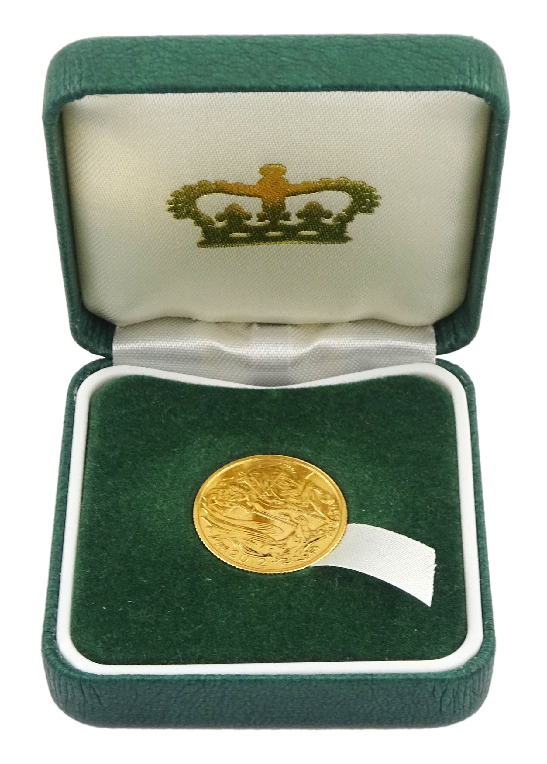 Queen Elizabeth II 2012 gold full sovereign coin, housed in an Imperial Coins case