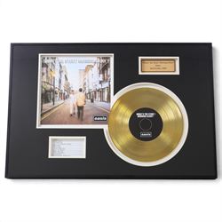 Oasis What's The Story Morning Glory? commemorative gold disc display, featuring gold colo...