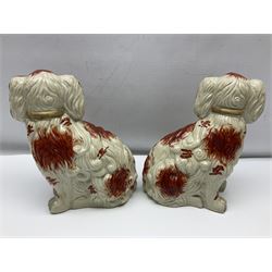 Two Pairs of Staffordshire style dogs, together with three other examples, largest example H27cm