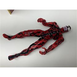 Group of early 90s Marvel/DC Comics toys; 1993 Kenner Batmobile with original Batman figure and plane; Marvel Comics Spider-Man 1994 Web of Steel series Hobgoblin Wing Bomber, incomplete Daily Bugle Playset and Scorpion; assorted figurines and later accessories 