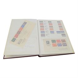 Extensive and well-annotated collection of Great Britain and World Queen Victoria and later stamps, including Queen Victoria penny black with faint red MX cancel, 1840 two pence blue, embossed issues, QV one pound brown lilac, QV one pound green, King Edward VII one pound green, numerous King George V seahorses, 1929 Postal Union Congress one pound, unused, King George VI 1939-48 mint set of six including ten shillings dark blue, Cape of Good Hope triangles, further Commonwealth issues, etc