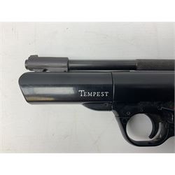 Webley Tempest .22 air pistol with top lever action L26cm; in original box with tin of pellets