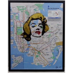  Death NYC: Marilyn New York City Subway Map, lithograph and screenprint signed and dated 2013 in pen, with blind stamp and certificate of authenticity verso 73cm x 57cm    