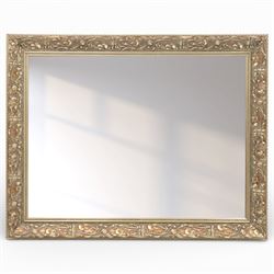 Large wall mirror in Art Nouveau design silvered frame