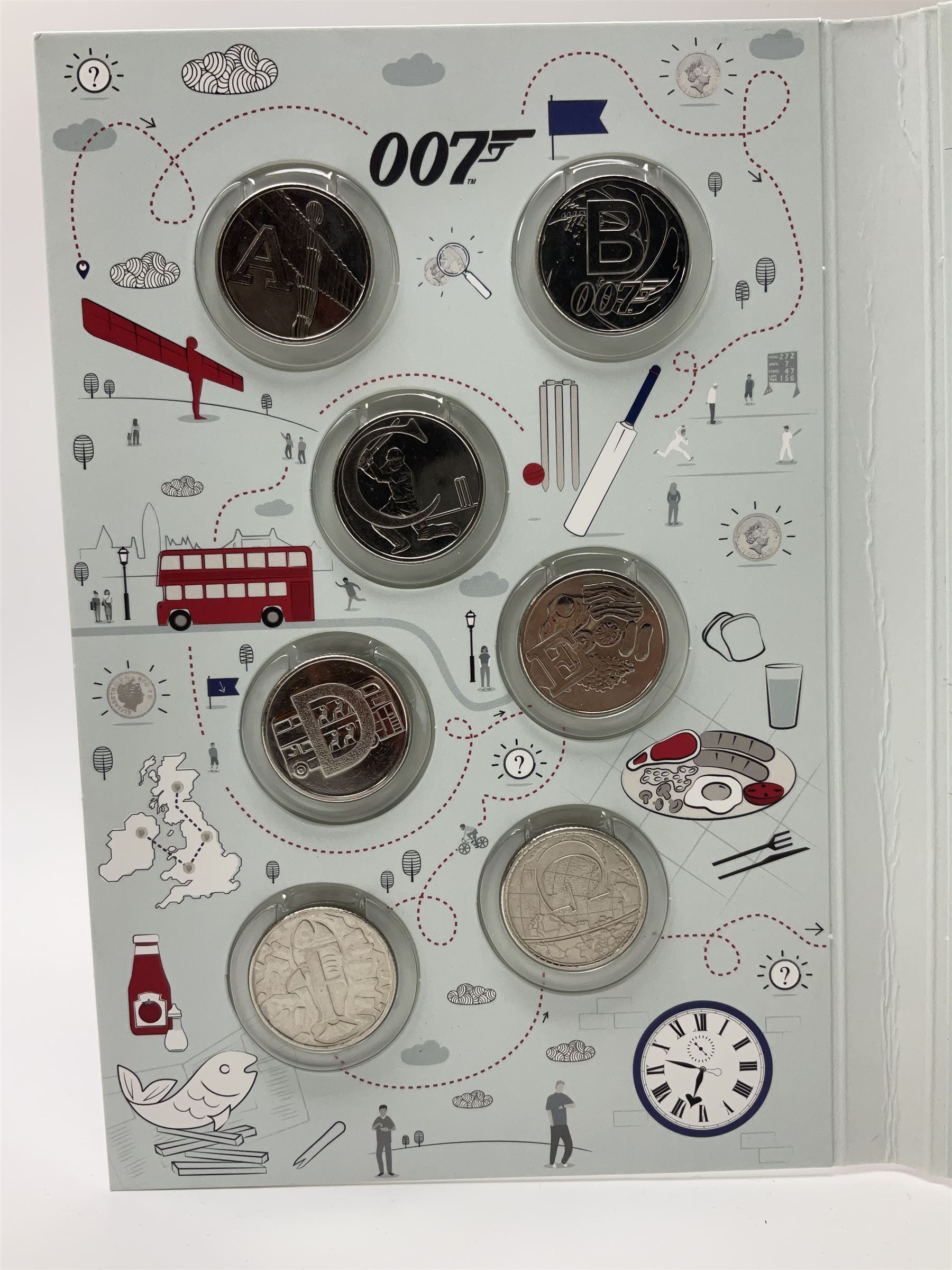 The Royal Mint 'The Great British Coin Hunt Quintessentially British A to Z' 2018 ten pence coin set, in card folder