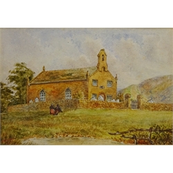  'Goathland', watercolour signed with monogram, titled and dated 26 July 1894 by Thomas Joseph Banks (1828-1896) 17cm x 25cm and 'Goathland Church Yard', watercolour signed and dated 1905 by W B Clarkson, titled verso 13cm x 19m (2)  Notes: Thomas Joseph Banks was born in Tadcaster, studied art at the York School of Design and the Royal Academy Schools. In 1859 he settled at Goathland, Whitby. He exhibited at the RA    