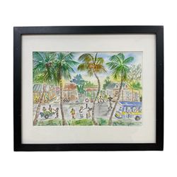 Dee Chandler: 'Looking Through the Coconut Trees - The BEst of Barbados', watercolour and ...