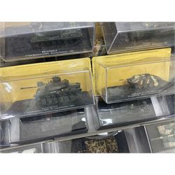 DeAgostini The Combat Tanks Collection -  forty-six periodical issued die-cast models of tanks; in plastic display cases in unopened blister packs (46)