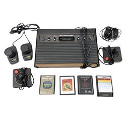 Atari Video Computer System Video Game Console, with UK Power Adaptor, pair of joysticks, four cartridge games etc