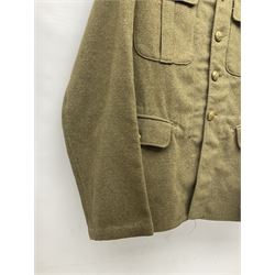 British M22 khaki tunic for the Hampshire Regiment with WW1 trio ribbon bar