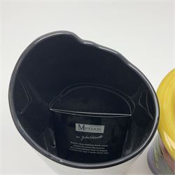 Dennis China Works vase with fluted rim together with three Cmielow figures and Beswick Silhouette vase of Girl with the Pearl earring, Beswick vase H22cm 