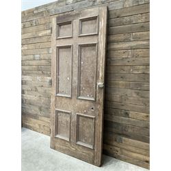 Five 19th century heavy pitch pine six panel doors

226cm x 99cm
228cm x 99cm
228cm x 100cm
228cm x 100cm
228cm x 99cm