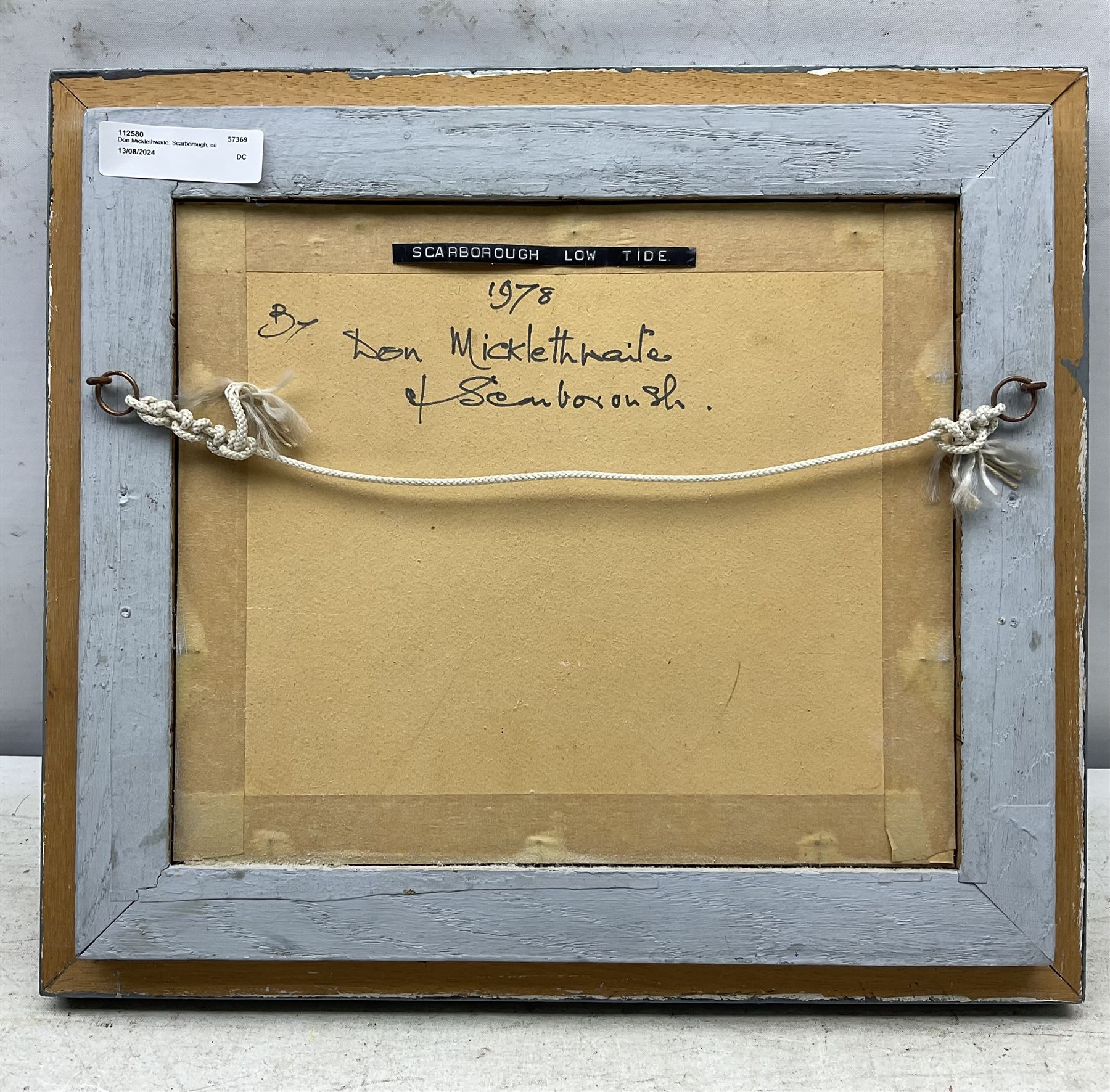 Don Micklethwaite (British 1936-): Low Tide - Scarborough, oil on board, signed titled and dated 1978 verso 19cm x 23cm 