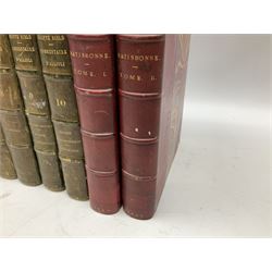 Histoire De Saint Bernard Et De Son Siecle par Le R.P. Marie-Theodore Ratisbonne. 1864 Paris. Two volumes; Nouveau Commentaire Litteral, Critique Et Theologique. 1854 Paris. Nine volumes; and Oeuvres De M. Audin. 1845/7 Paris. Eight volumes. All with leather bindings (19)