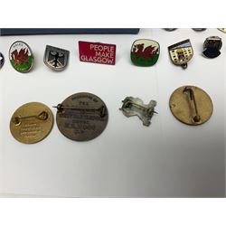 Collection of vintage  enamel badges, including Butlins, Olympic, Silver Jubilee, Dinky and Corgi examples