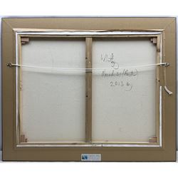 Malcolm Ludvigsen (British 1946-): 'Whitby' East Cliff, oil on canvas signed, titled and dated March 31 (Easter) 2013 verso 60cm x 75cm