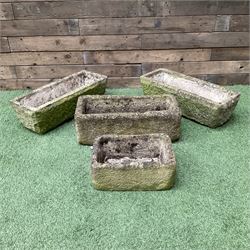 Set of four small carved stone planters  - THIS LOT IS TO BE COLLECTED BY APPOINTMENT FROM DUGGLEBY STORAGE, GREAT HILL, EASTFIELD, SCARBOROUGH, YO11 3TX