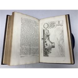 William Borlase; Observations on the Antiquities Historical and Monumental of the County of Cornwall, 1754, printed by W. Jackson, High Street, Oxford, leather bound iwth gilt detailing and lettering to spine