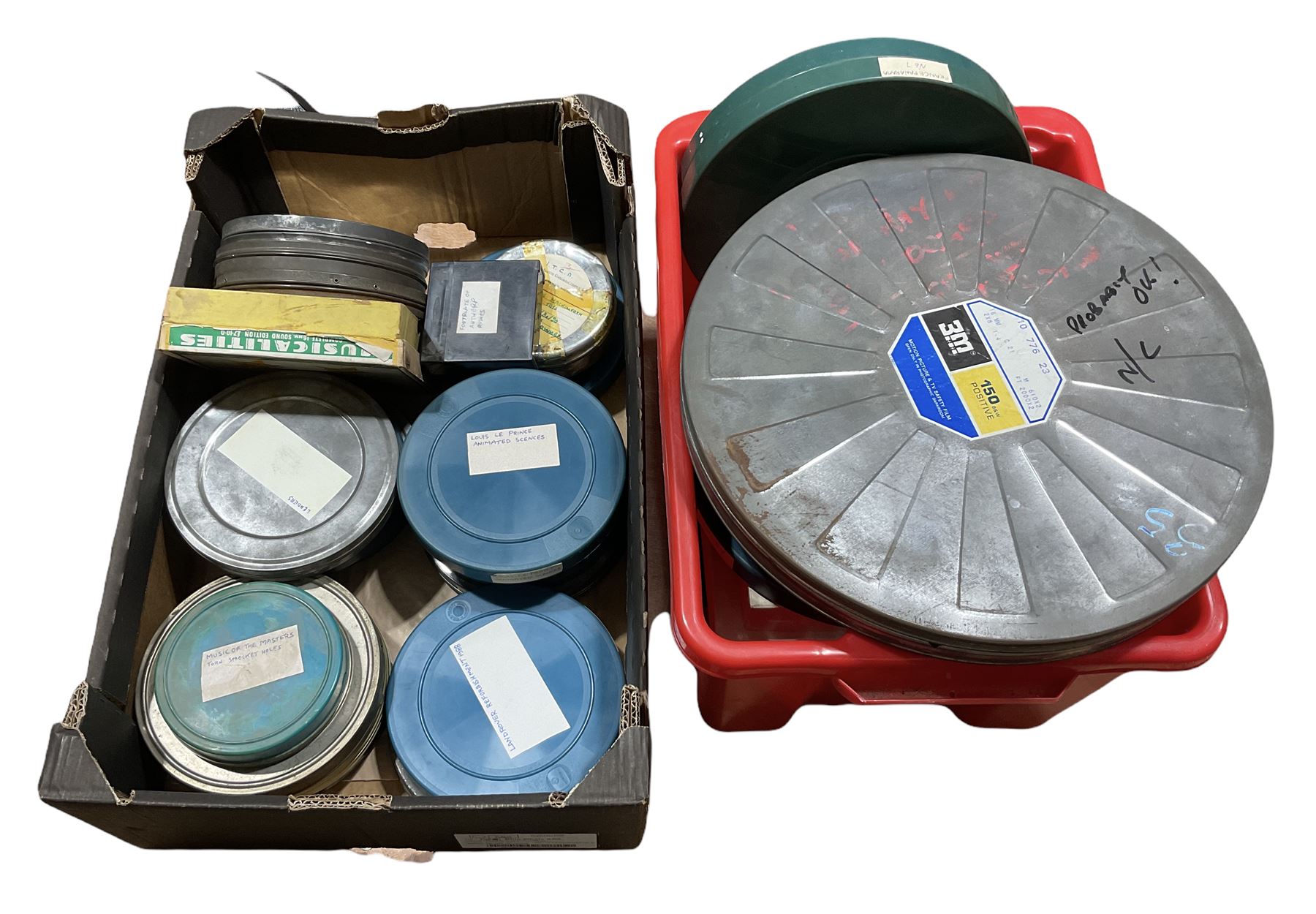 Mixed Selection of 16mm Cine Film, including Laurel and Hardy, the coronation, red arrows, LMS films, etc, two boxes
