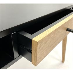 Edelweiss oak and black finish desk by Made.com