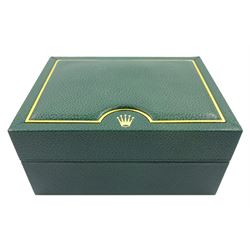 Rolex Oyster Perpetual Date Explorer II gentleman's stainless steel wristwatch, circa 2001, Ref. 16570, serial No. K623156, 'Polar' white dial and fixed 24 hour bezel, boxed with service dated 16 April 2015