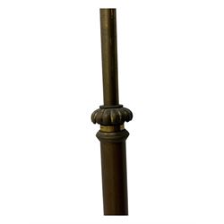 19th century brass floor standing oil lamp 