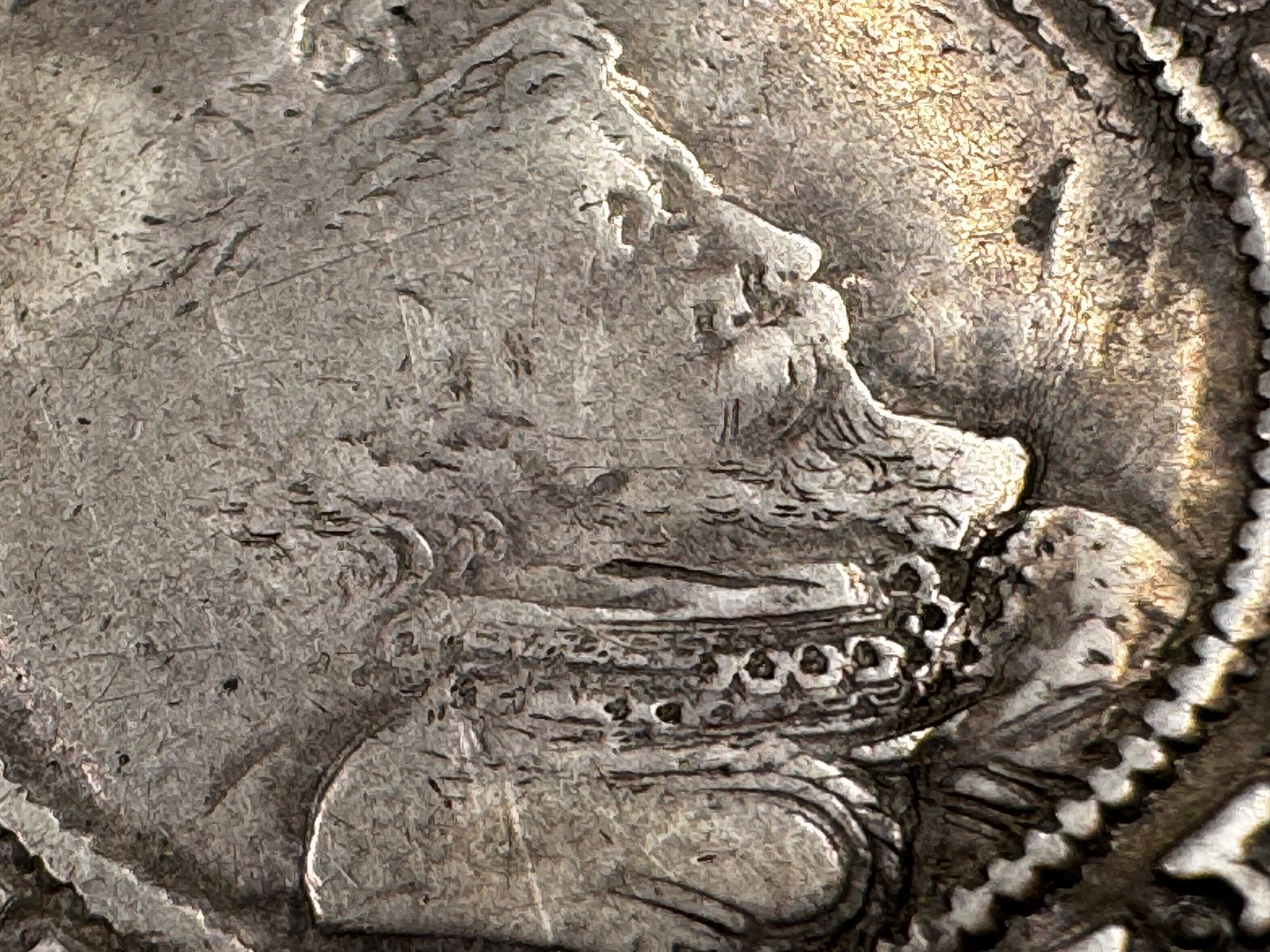 James I Irish 17th century silver one shilling coin