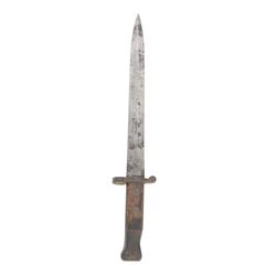 British Lee-Metford bayonet with double edged 30cm blade the ricasso stamped Wilkinson, overall L43cm