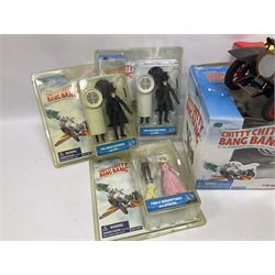 Collection of Chitty Chitty Bang Bang figures and model cars both loose and boxed, to include ‘Truly Scrumptious and Jeremy’ blister pack signed by Adrian Hall