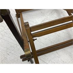 19th century folding brass mounted teak steamer chair 