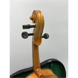 Artia Excelsior for Boosey & Hawkes violin for completion with 35.5cm two-piece maple back and ribs and spruce top, bears label, lacking tailpiece, chinrest, bridge and one tuning peg, 59cm overall, in hard carrying case with bow