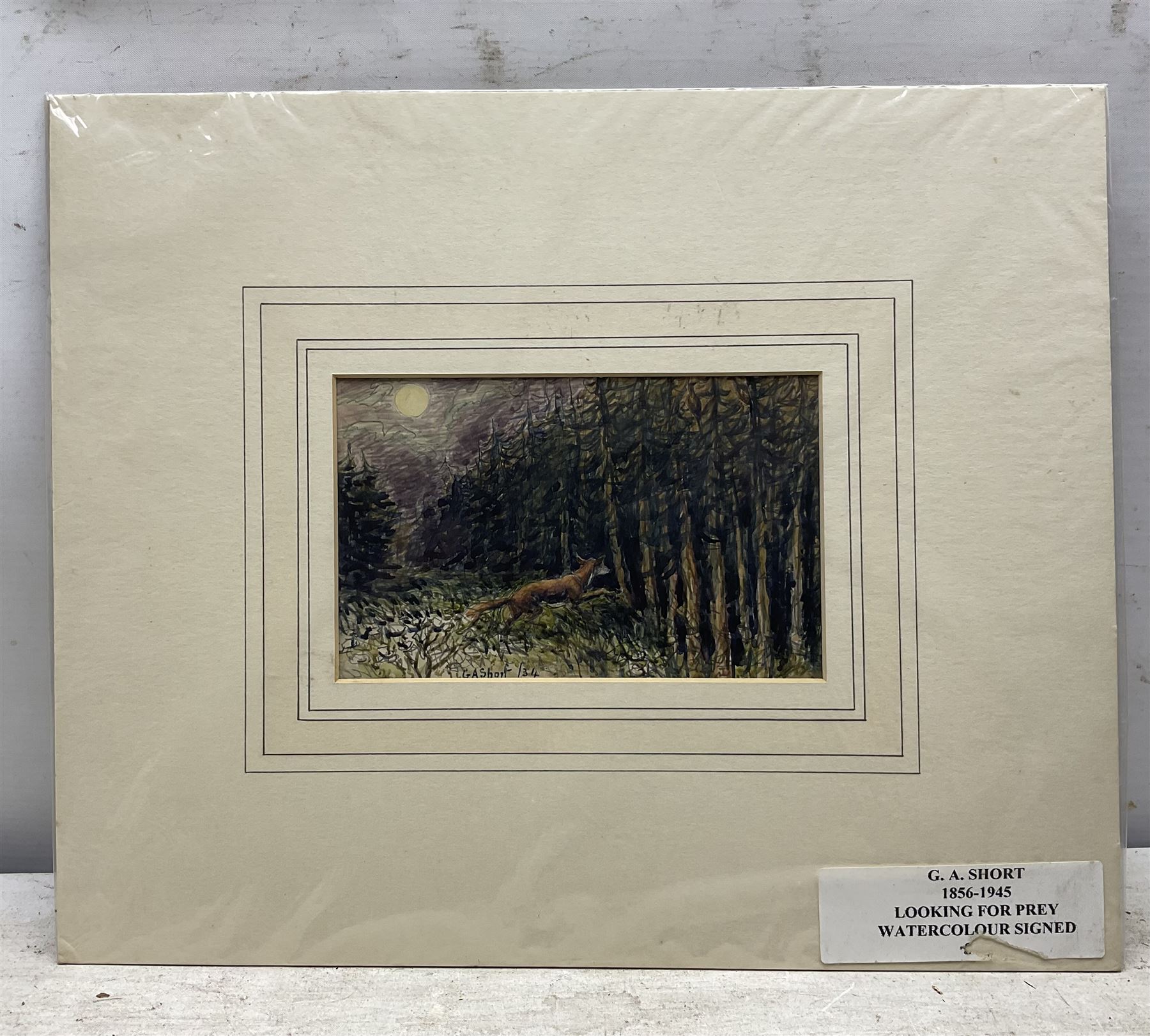 George Anderson Short (British 1856-1945): 'Looking for Prey', pair watercolours signed and dated '34 and '35, 11cm x 18cm (2)