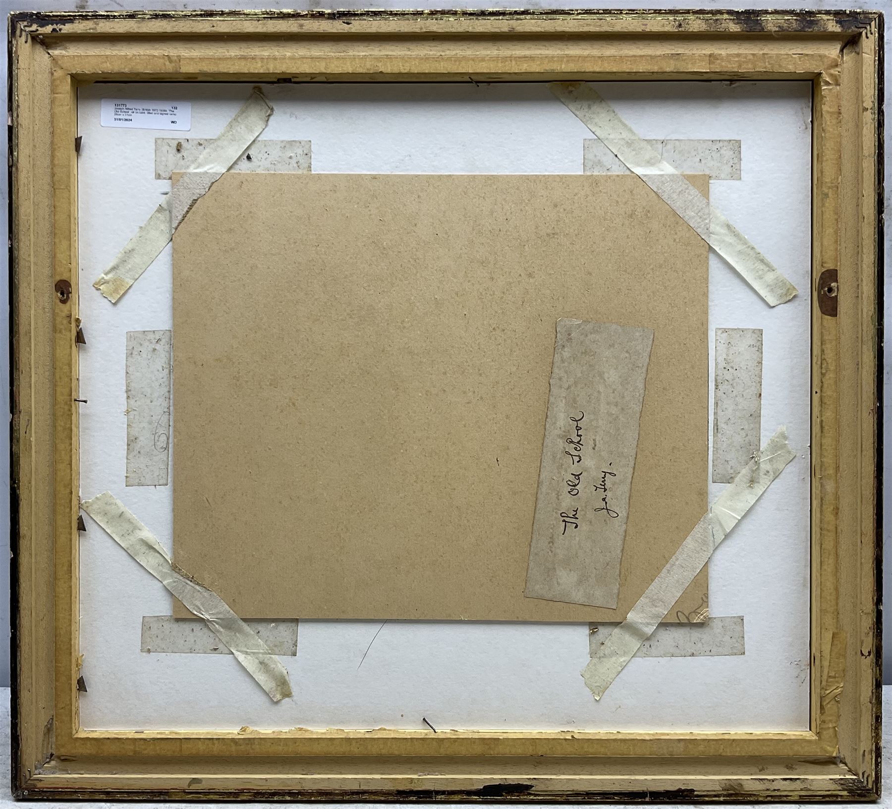 Joseph Alfred Terry (Staithes Group 1872-1939): 'The Old School', oil on card, titled and signed verso 26cm x 31cm