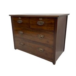 Edwardian mahogany chest, fitted with two short and two long drawers