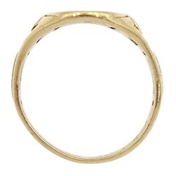 Edwardian 9ct gold signet ring with engraved initials and dated 29-02-1910