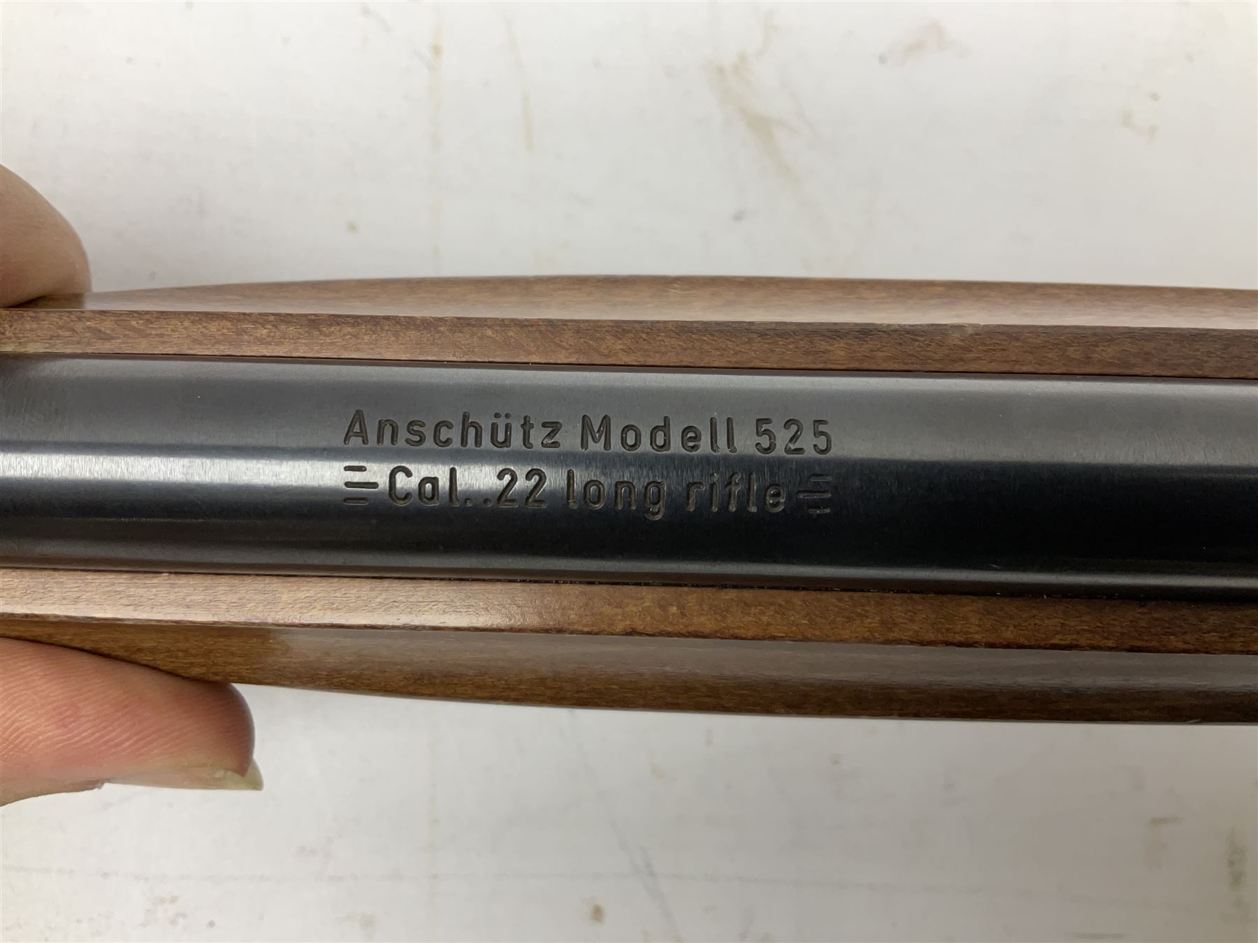 Anschutz Model 525 semi-automatic .22 rim-fire rifle, the 61cm barrel threaded for sound moderator, serial no.139278, L110cm FIREARMS CERTIFICATE REQUIRED OR RFD