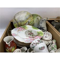 Collection of Duchess ceramics tea and dinner wares, together with collectors plates, metalware and other collectables, in three boxes 