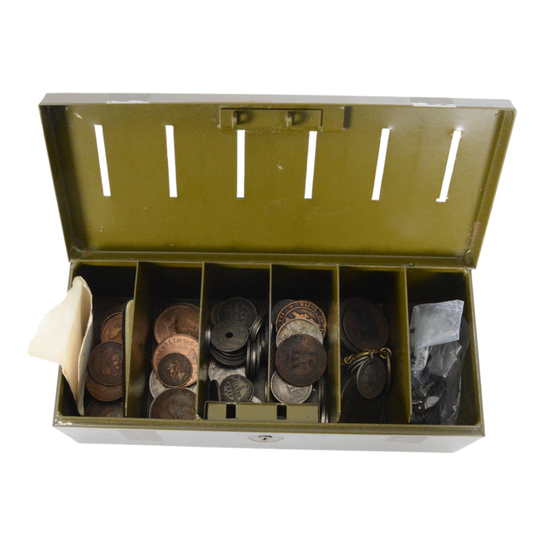 Novelty miniature oil lamp, in the form of Lime fruit juice bottle, together with J Hudson & Co whistle and a collection of medals, badges, buttons, coins, etc