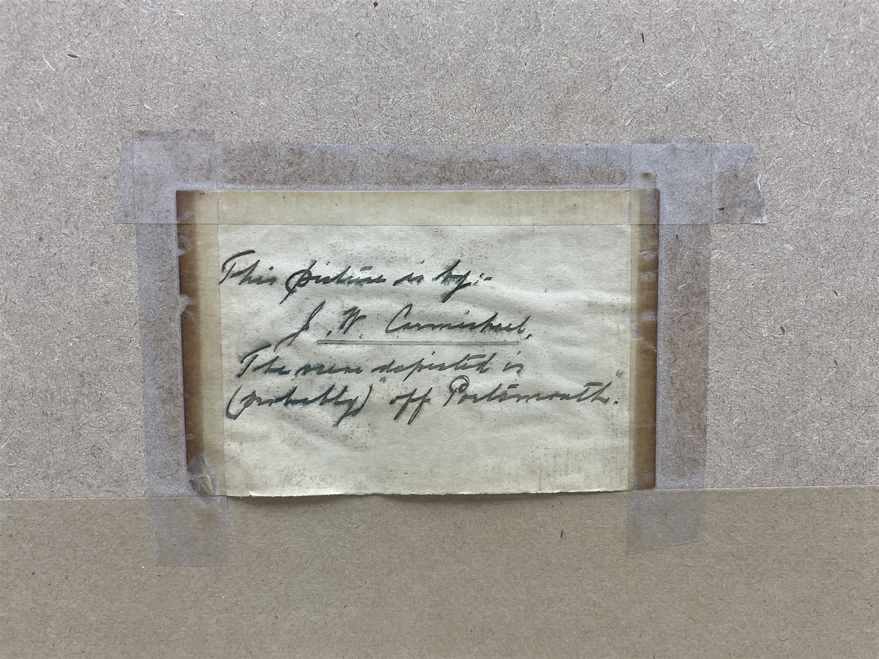 John Wilson Carmichael (British 1799-1868): Frigates off Portsmouth, watercolour signed l.r. 24cm x 48cm