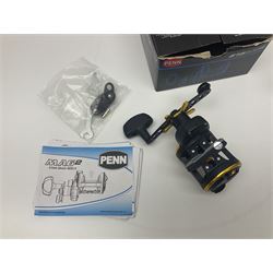 Three multiplier spool sea fishing reels, to include Swedish Abu Ambassaduer 700c Black, with spare spool, Swedish Abu Garcia Ambassadeur 6500 C3 CT MAG and Penn 515 MAG2, all boxed