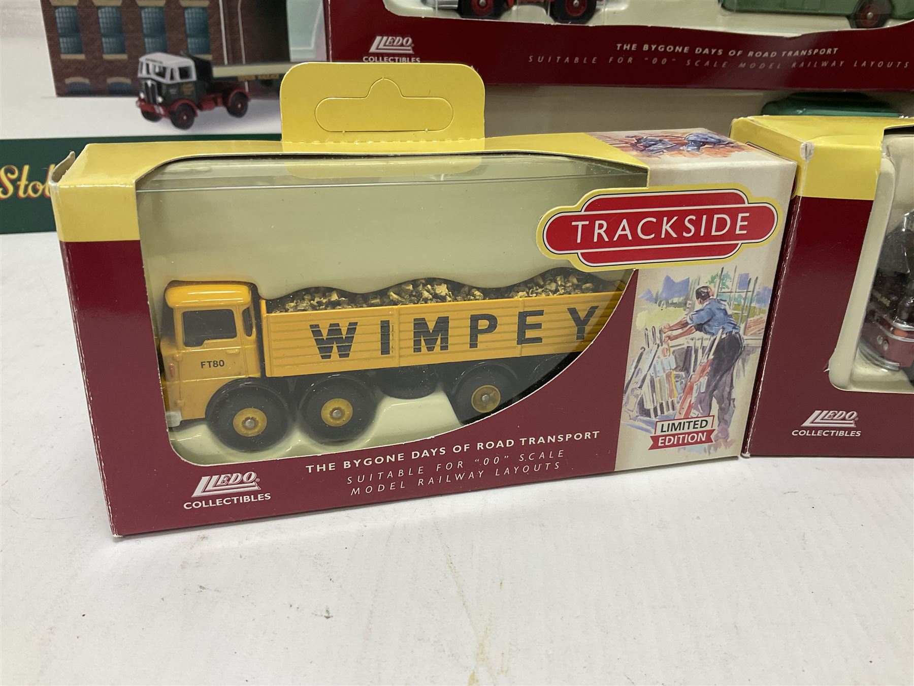 Corgi/Lledo - twenty six mostly ‘Trackside’ 1:76 scale model die-cast vehicles to include Corgi limited edition DG198001 Scammell Contractor Trailer & Transformer Load; together with Lledo Trackside Eddie Stobart ES1002 2 Piece Tin Plate Depot & AEC Platform Trailer; all in original boxes (27) 