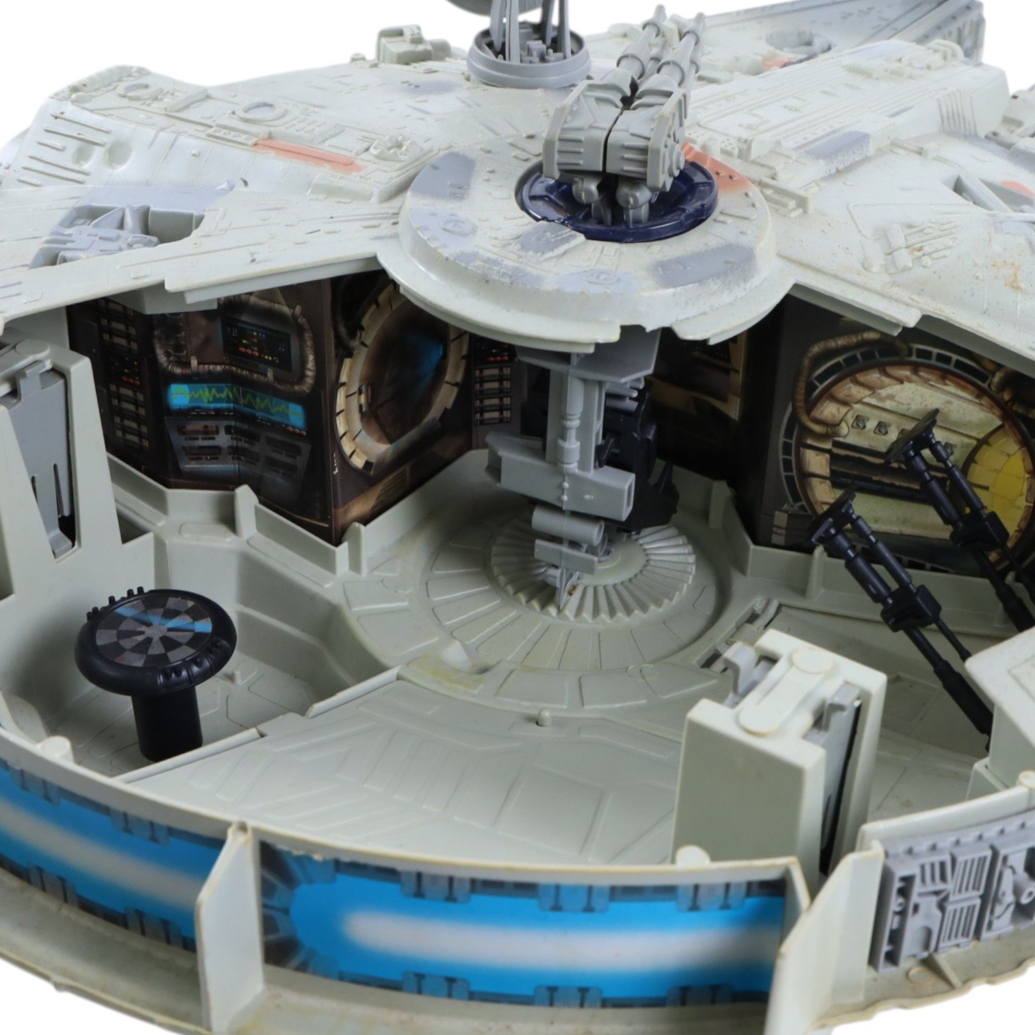 Two Star Wars Millennium Falcon models, comprising Kenner Power of the Force and a custom painted example, largest L72cm
