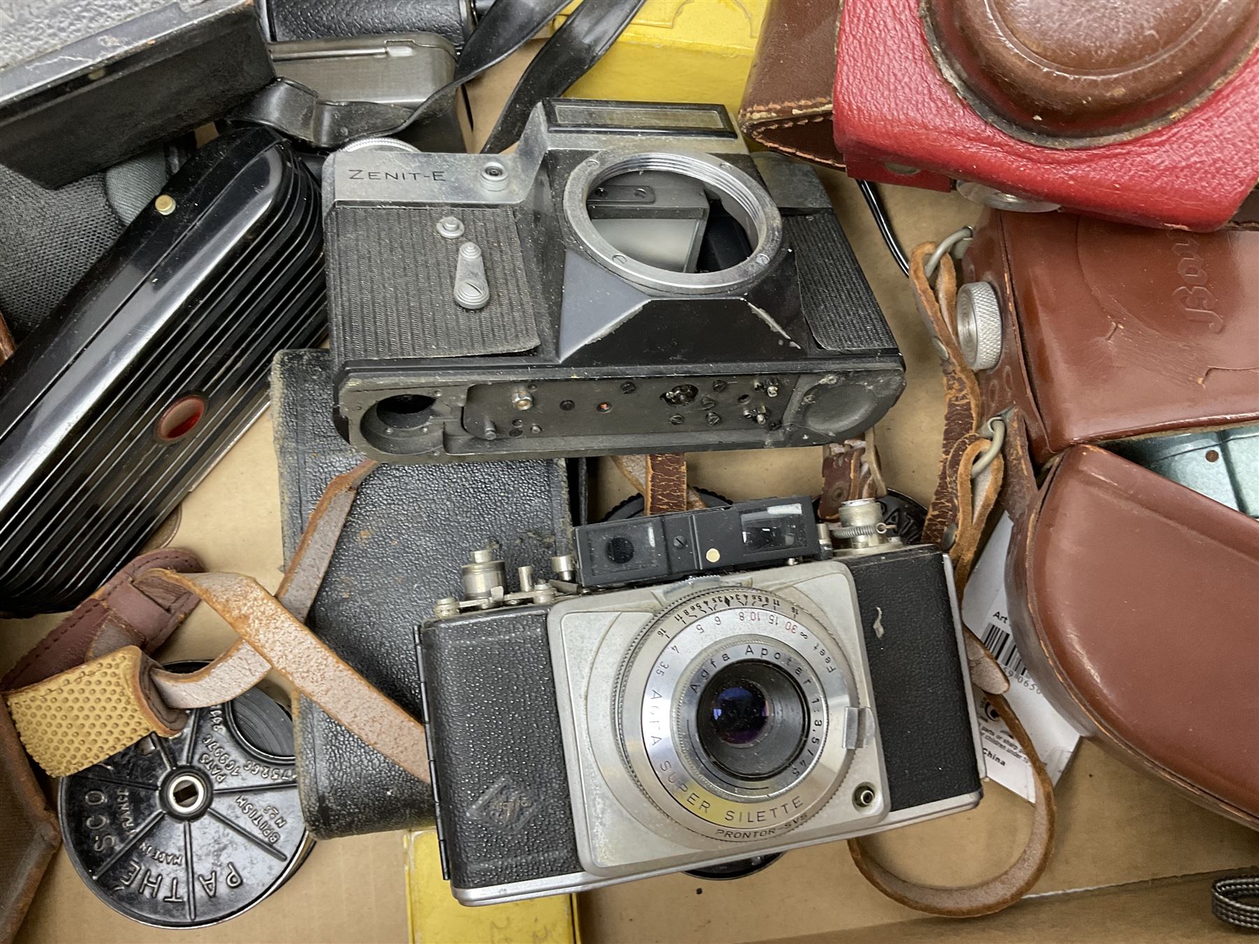 Corfield Periflex Gold Star camera body with Lumax 1:2:4 50mm lens, and other camera bodies and equipment