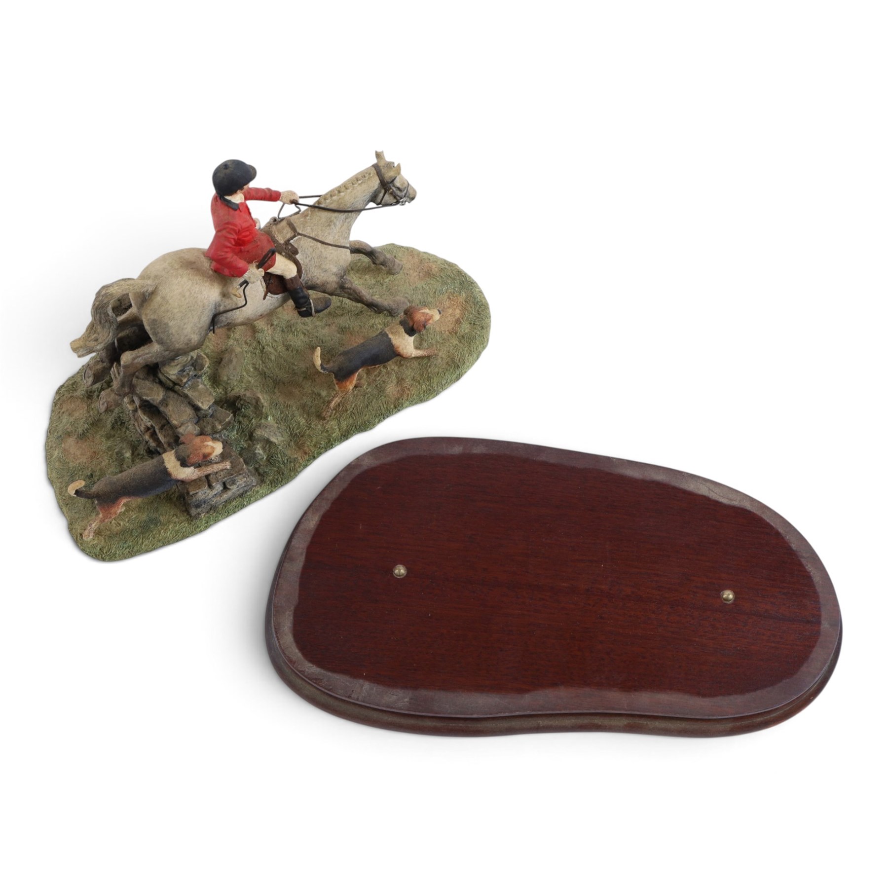 Border Fine Arts A Day with the Hounds, upon a wooden base, H21cm