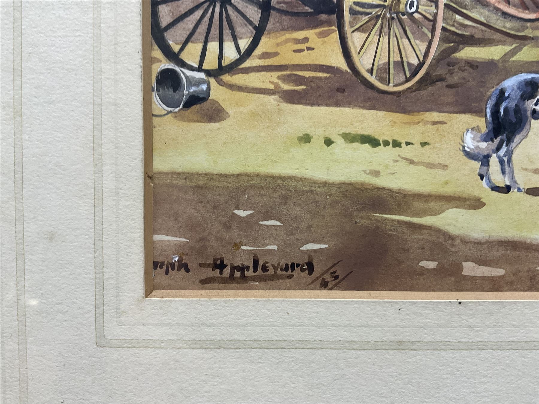 Joseph Appleyard (Yorkshire 1908-1960): Sketch at the ‘Bramham Moor’, watercolour signed and dated '45, titled and extensively inscribed verso 20cm x 24cm 