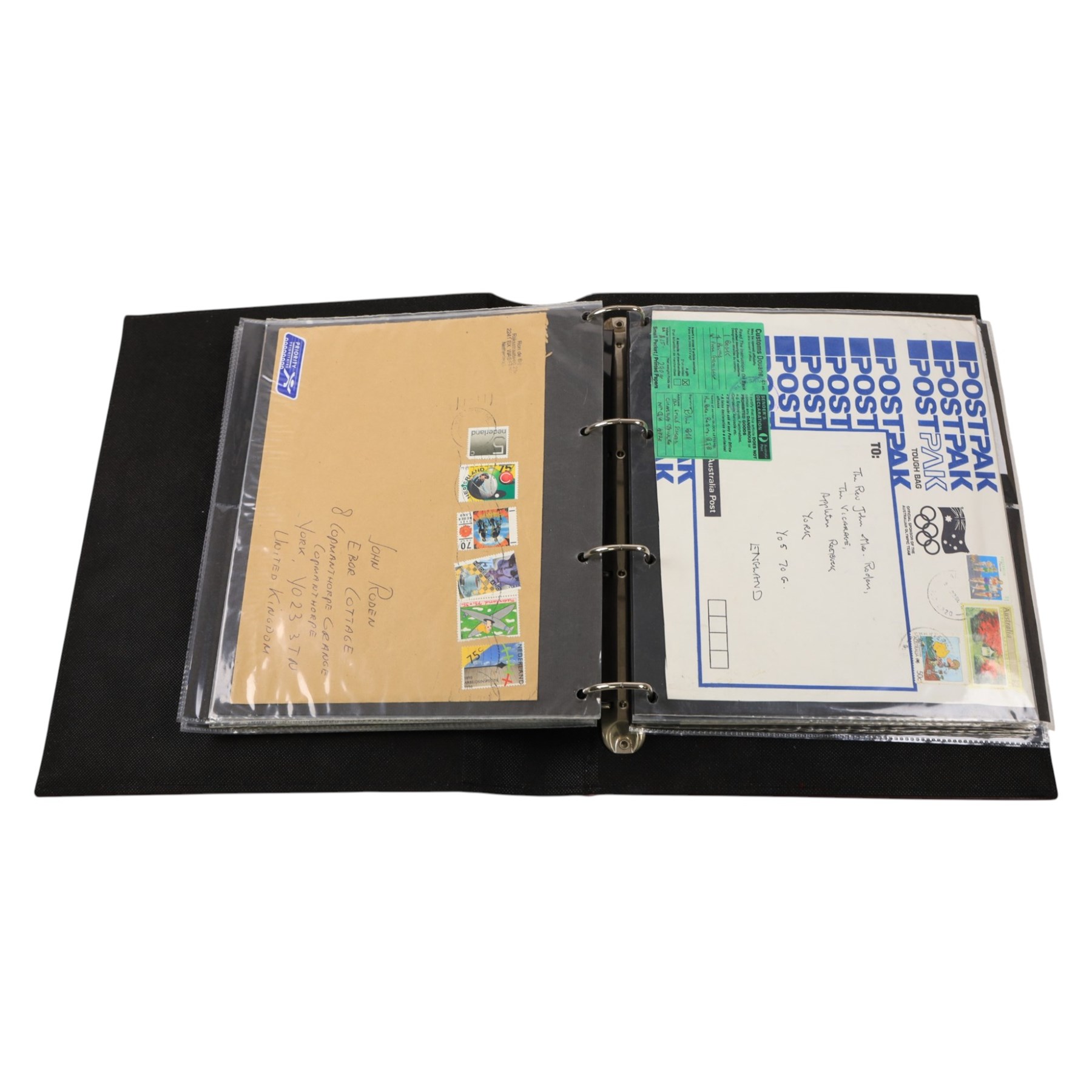 Great British and World stamps, first day covers, air mail covers, etc, in four folders and loose, in two boxes