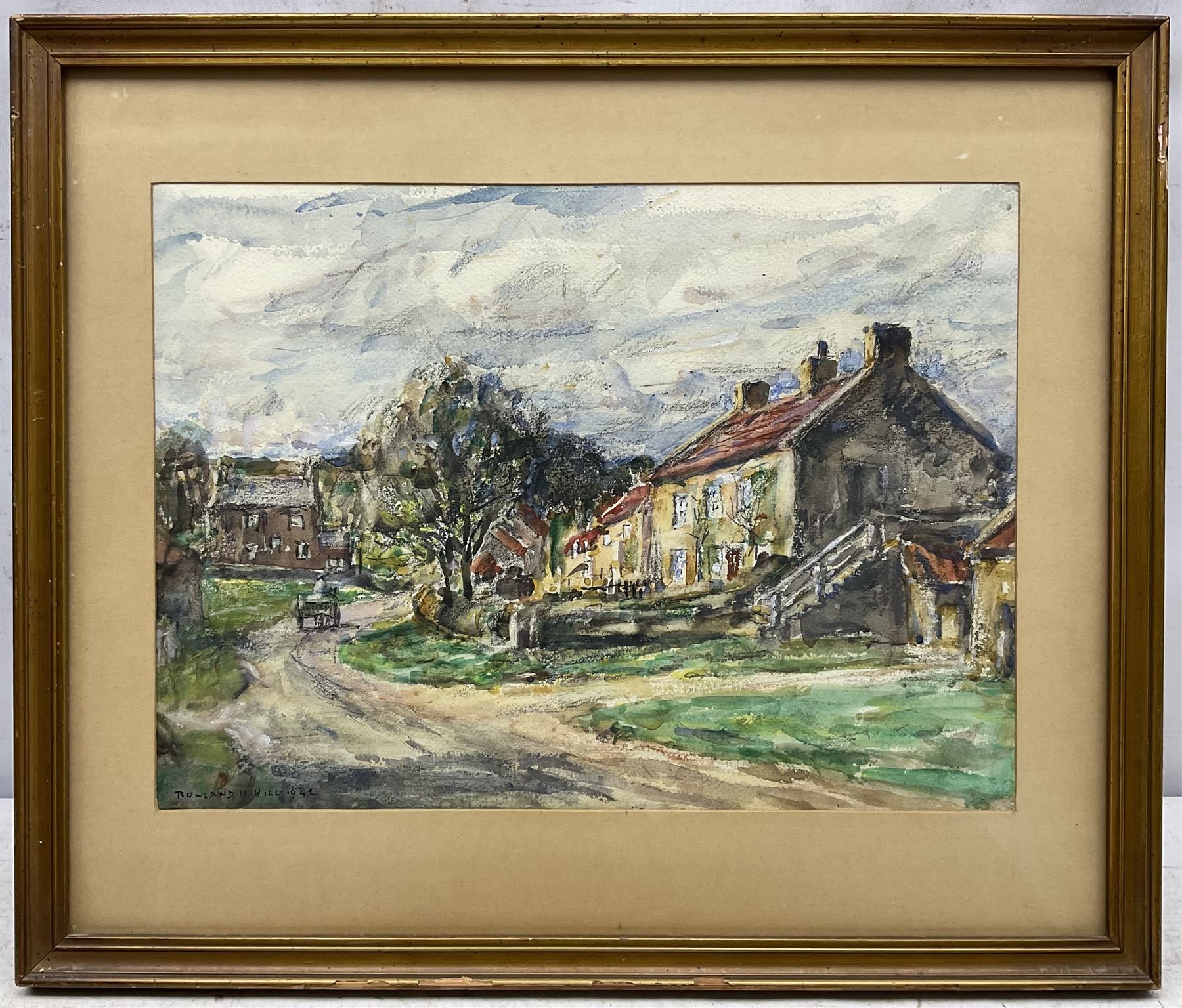 Rowland Henry Hill (Staithes Group 1873-1952): Horse and Cart at Ellerby, watercolour signed and dated 1942, 24cm x 33cm